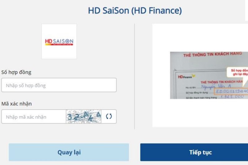 Tra cứu hợp đồng HD SAISON qua Payoo 
